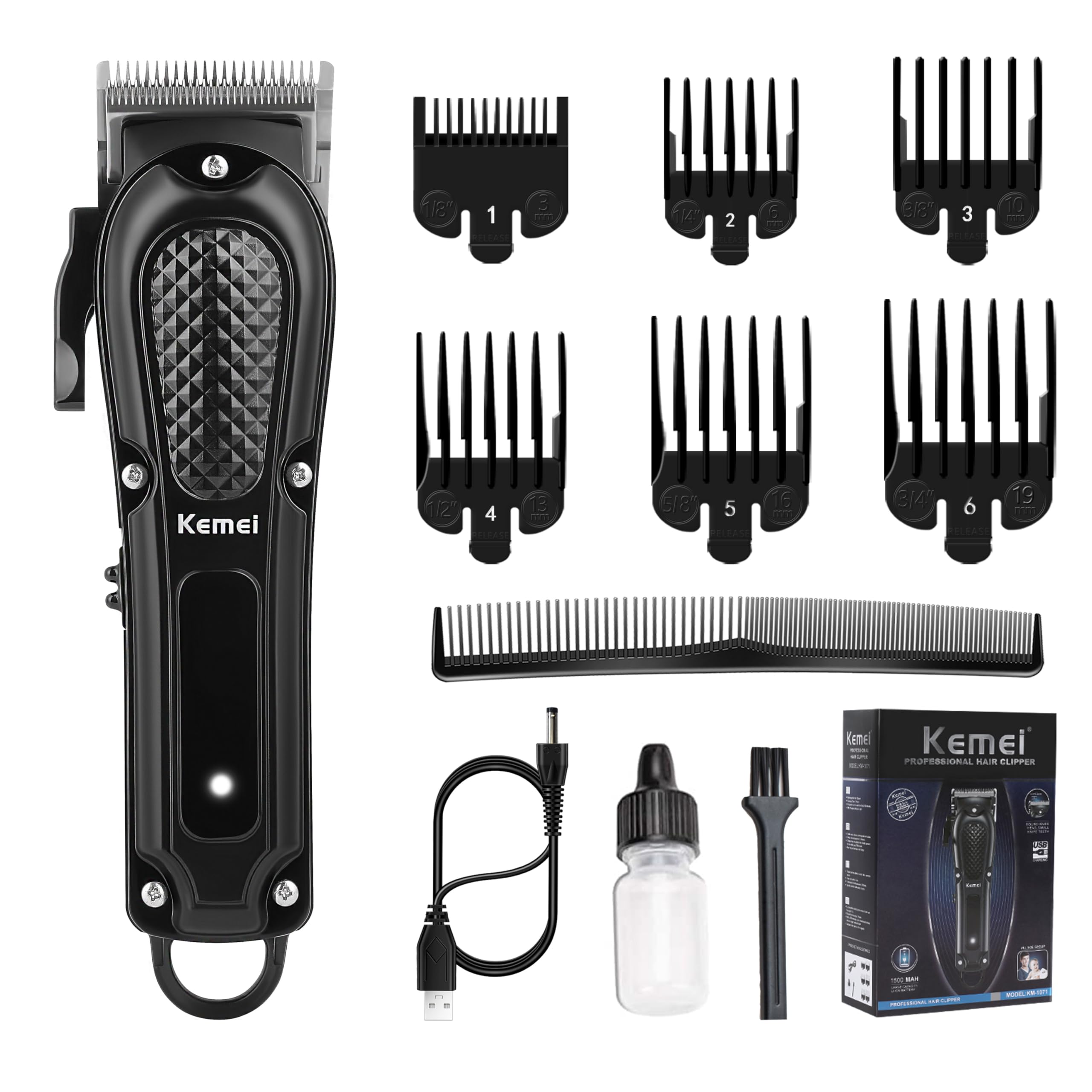 Photo 1 of ***USED***KEMEI Professional Hair Clippers for Men, Cordless & Corded Barber Hair Cutting Clipper, Rechargeable Beard Trimmer for Barbers/Home Use