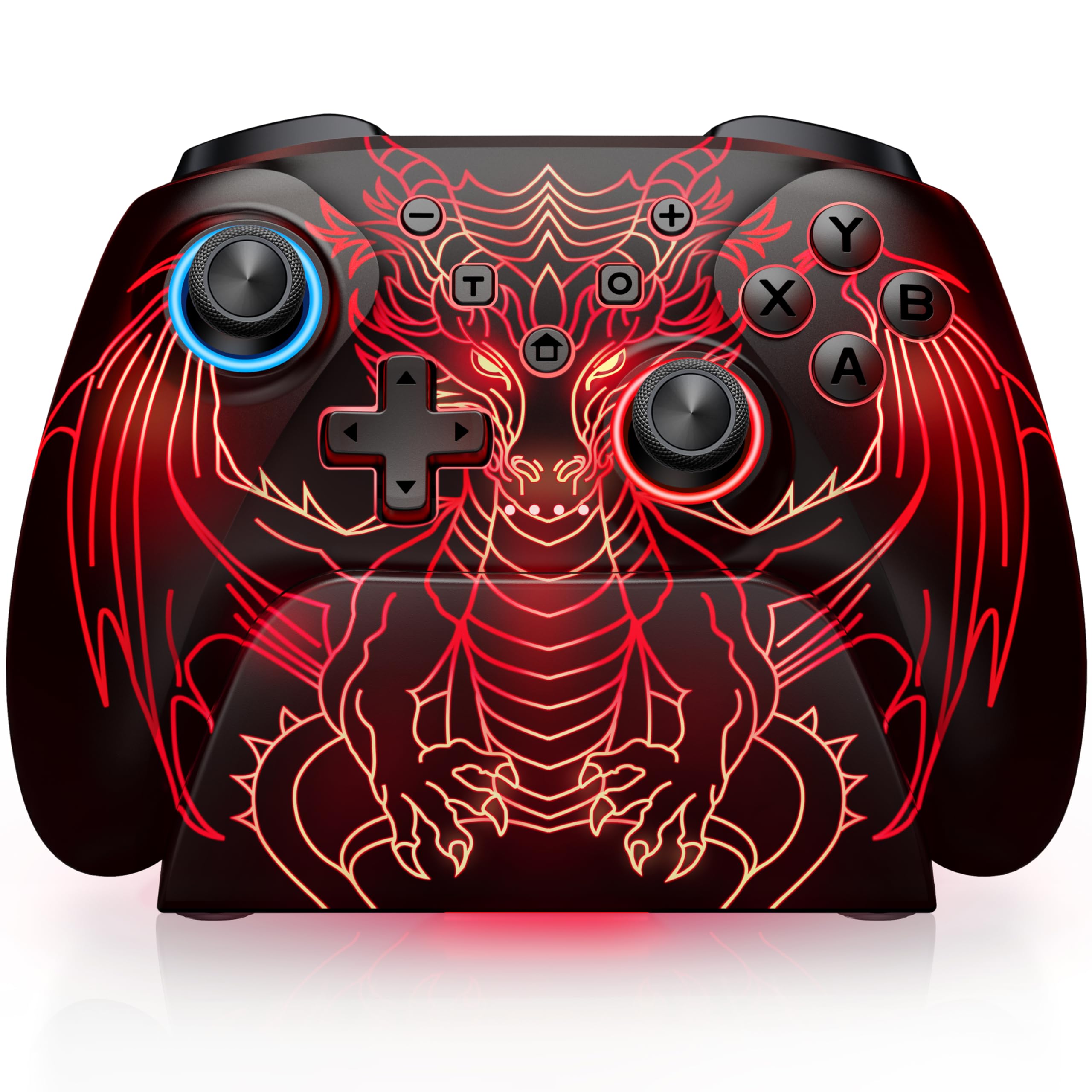 ELISWEEN Wireless Gaming Controller with Charging Dock for PC| Hall Effect Joystick & 1000Hz Polling | Programmable Back Buttons, RGB, Turbo, Gyro | Compatible with Switch/Switch 2, Android, iOS