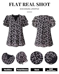 Lotusmile Women's Dressy Casual Chiffon Blouses