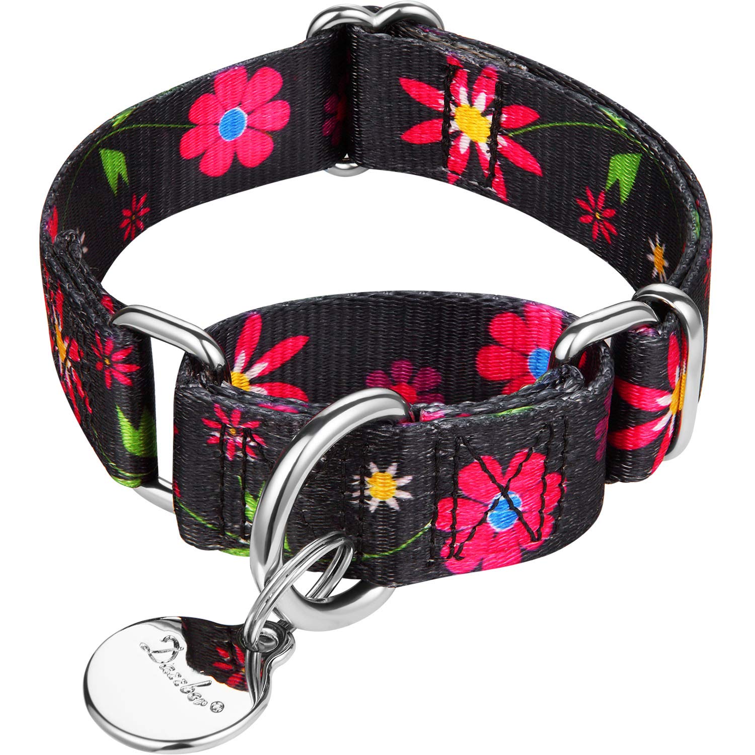 Dazzber Soft Comfort Pet Dog Collars, Sun Flower, Large 43cm-64cm, Martingale Dog Collars Large for Boy Girl Dogs