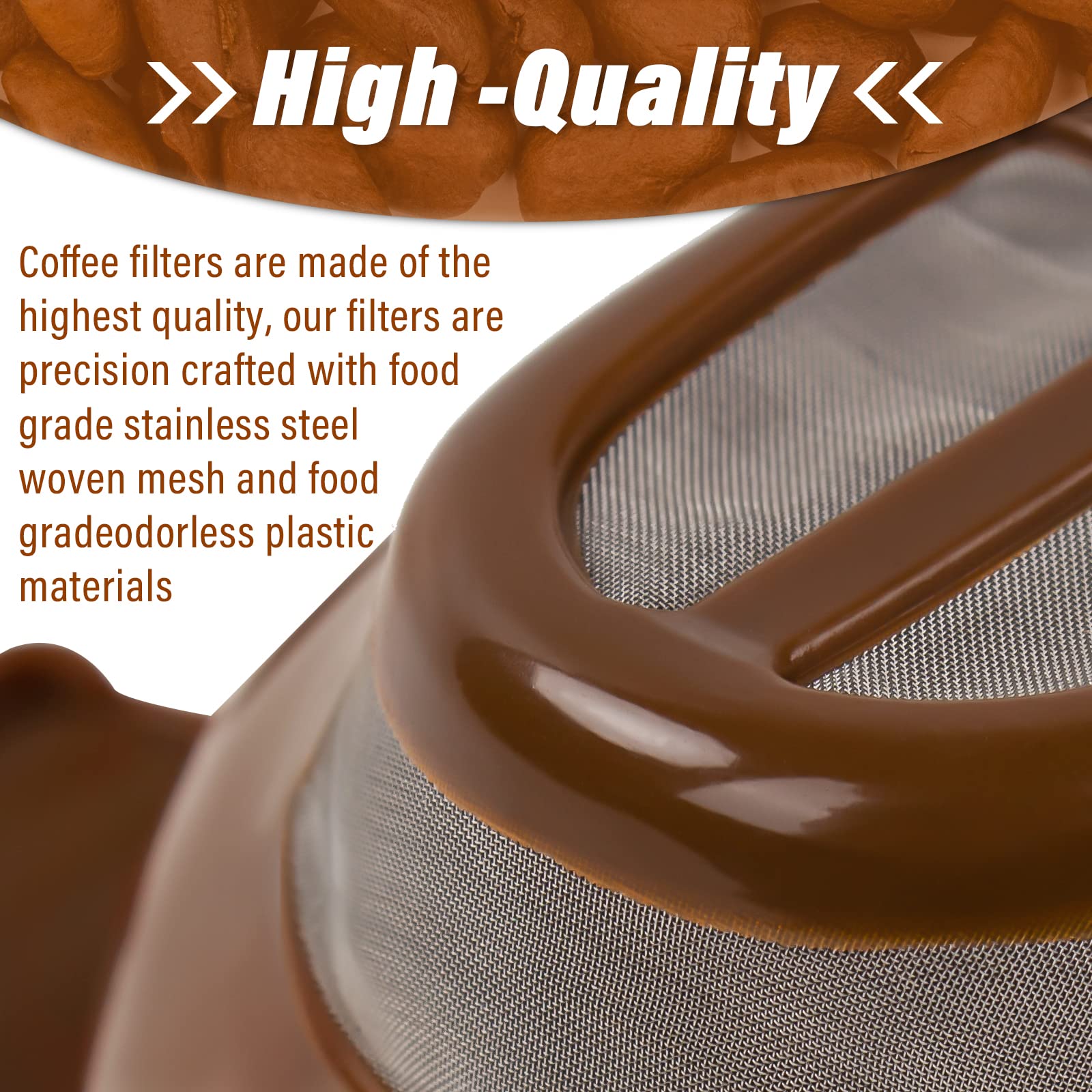 Single Serving Ground Coffee Brew Filter/Holder Basket for Hamilton beach flexbrew replacement parts 49957 49974 49976 49979 49957 49954 49947 49940 49950 49966 49968 Reusable coffee filter Brown (1)