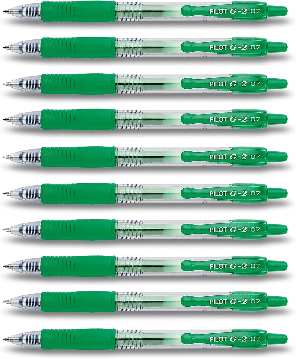 Pilot G2 Retractable Gel Pens Grün 10 Stifte