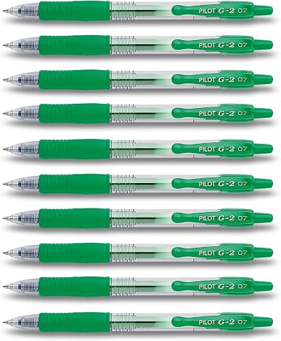 Pilot G2 Retractable Gel Pens Grün 10 Stifte