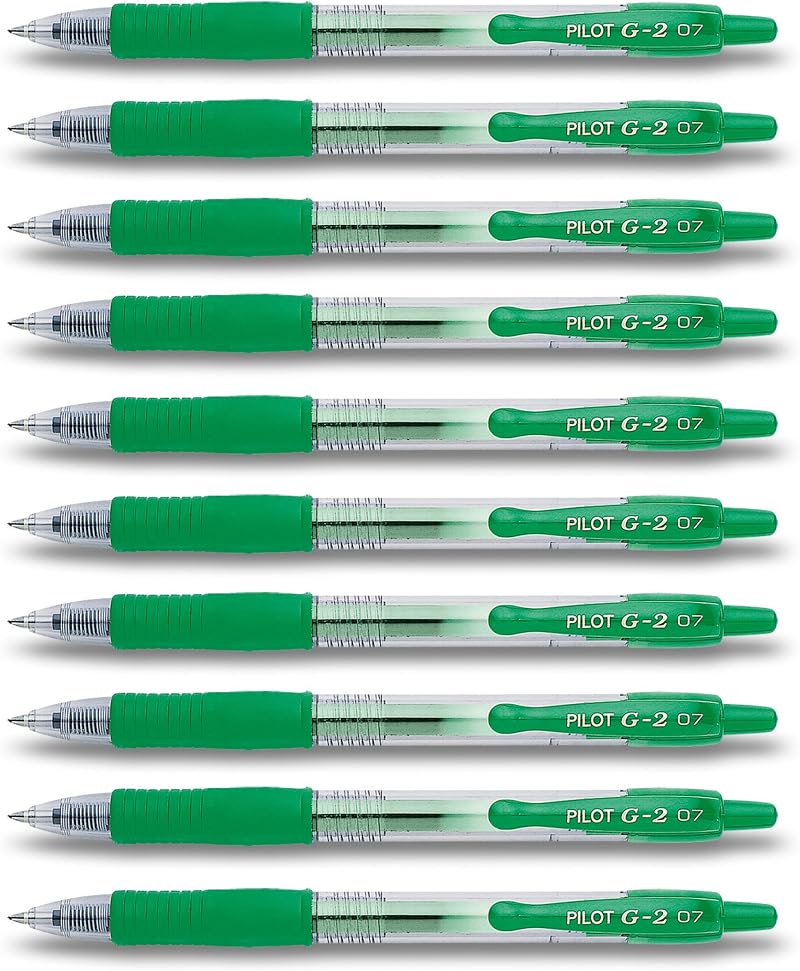 Pilot G2 Retractable Gel Pens Grün 10 Stifte