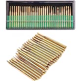Preamer 30 Pcs 1mm 2mm 3mm Diamond Burr Bit for Glass, Stone, Sea Glass, Shells, Jewelry Making, Gemstones - 30pc Mix Titaniu