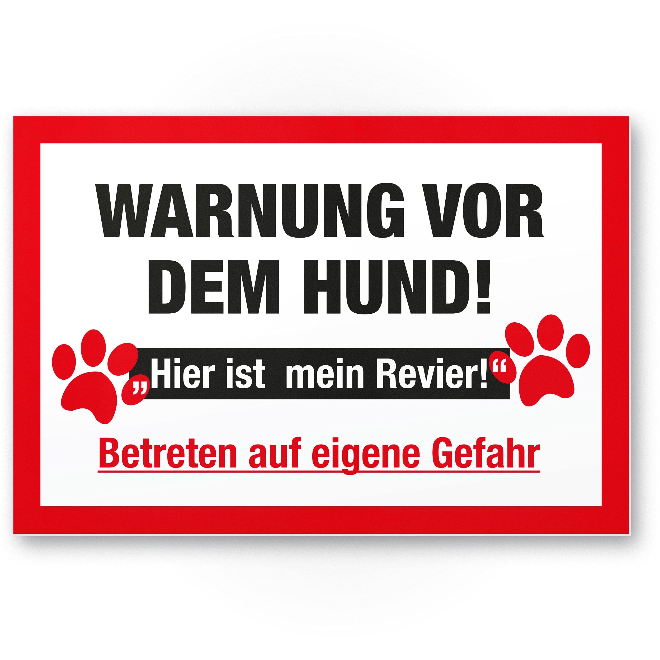Komma Security Warning before the dog sign – here is my territory sign weatherproof dog sign garden gate entrance gate front door sign deterrent warning sign burglary protection