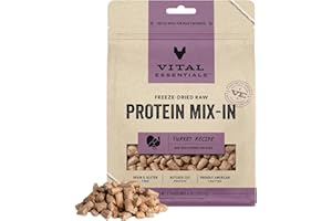 Vital Essentials Freeze Dried Raw Protein Mix-in Dog Food Topper, Turkey Mini Nibs Topper for Dogs, 6 oz