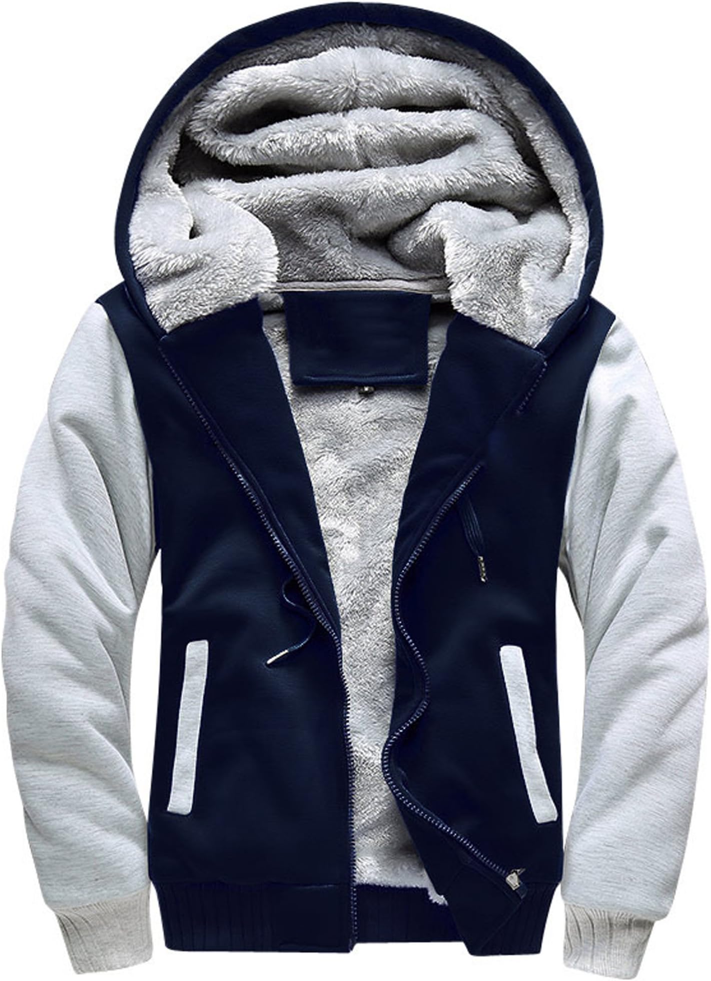 TOLOER Men's Pullover Winter Fleece Hoodie Jackets Full Zip Warm Thick Coats