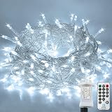 LITYBY 120LED Mains Fairy Lights 49ft Waterproof 8 Modes Remote Cold White view 1