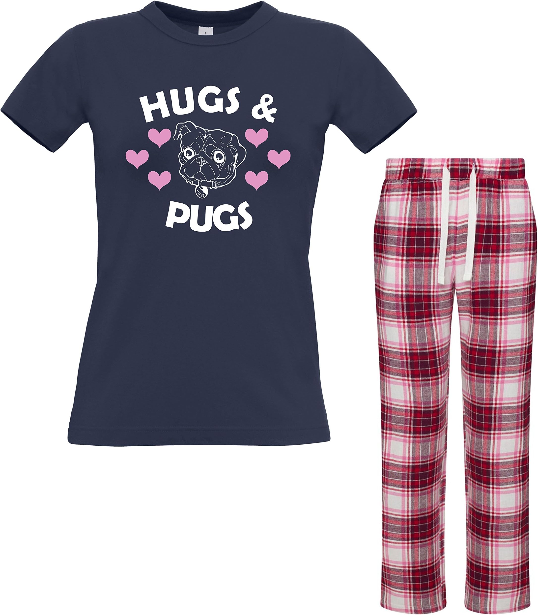 Edward Sinclair 'Hugs and Pugs' Women's T-Shirt & Bottoms Pyjama Set