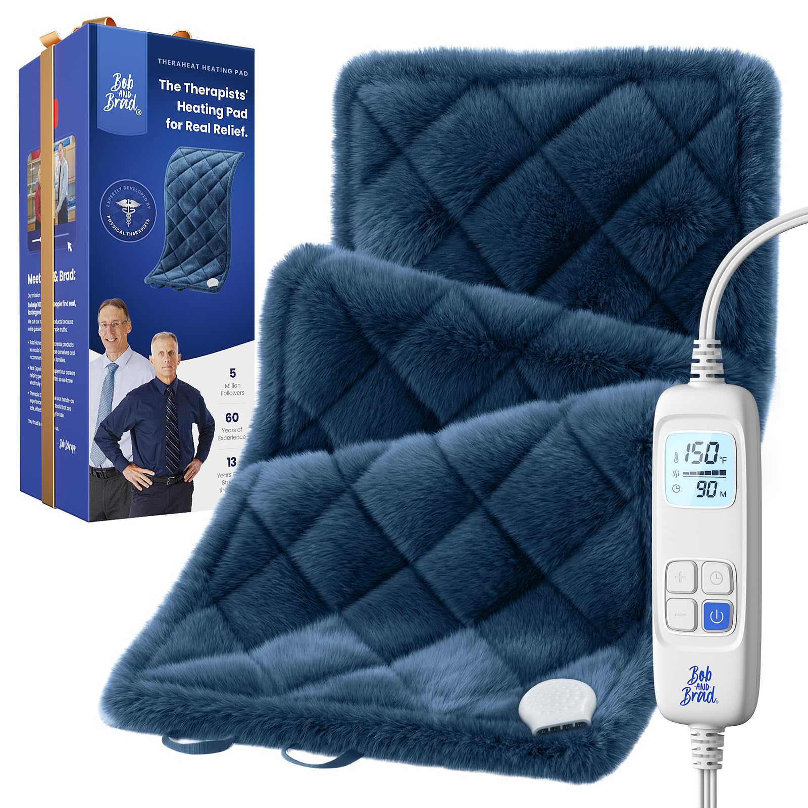 Photo 1 of BOB AND BRAD Far Infrared Weighted Heating Pad for Back Pain Relief, FSA-HSA Eligible, Large 12x24 Electric Heat Pad with Auto Off, Deep Moist Heat & Hands-Free Strap for Cramps, Knee, Neck, Shoulder