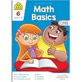 School Zone Math Basics 6 Workbook: 64 Pages, 6th Grade, Powers &amp; Exponents, Order of Operations, Fractions, Estimating, Ages 11-12 (I Know It! Book Series)