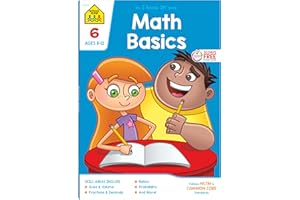 School Zone Math Basics 6 Workbook: 64 Pages, 6th Grade, Powers & Exponents, Order of Operations, Fractions, Estimating, Ages 11-12 (I Know It! Book Series)