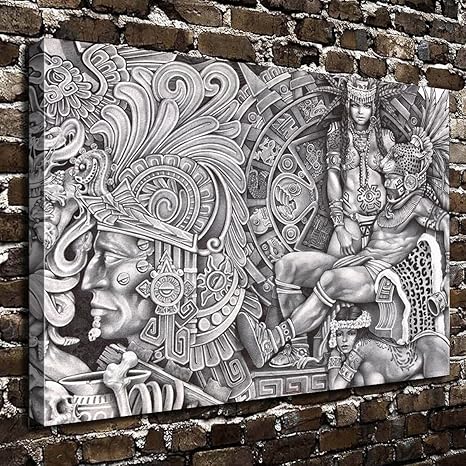 Amazon Com Colorsforu Wall Art Painting Aztec Prints On Canvas The Picture Landscape Pictures Oil For Home Modern Decoration Print Decor For Living Room Posters Prints