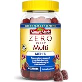 Nature Made Zero Sugar Multivitamin Men's Gummies, 90 Sugar Free Gummies | Men's Multivitamin Gummies for Muscle &amp; Immune Support, Aspartame Free, Cherry Lime Flavor, 45 Day Supply