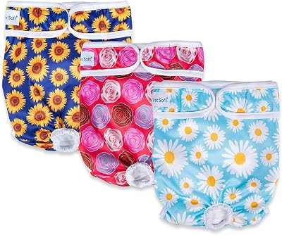 Pet Soft Washable Dog Nappies Female 3Pack XS Incontinence Period Pants
