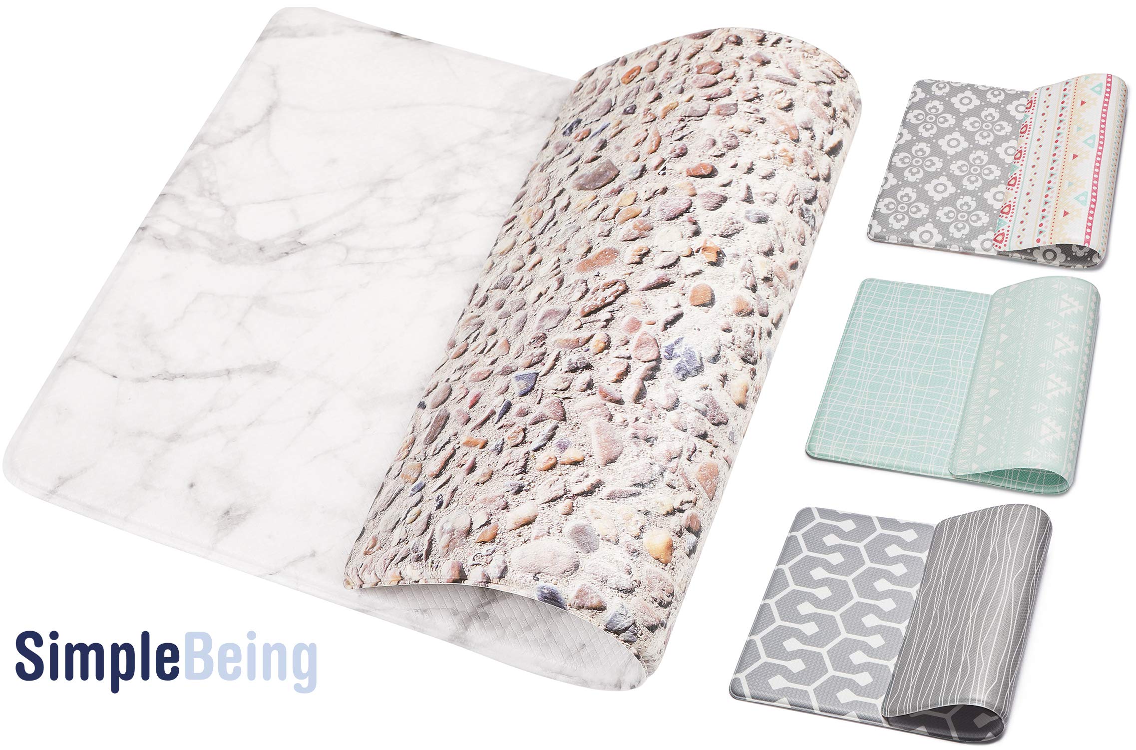 Simple Being Anti Fatigue Kitchen Floor Mat, Comfort Heavy Duty Standing Mats, Ergonomic Non-Toxic Waterproof PVC Non Slip Washable For Indoor Outdoor