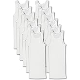 Andrew Scott Basics Boys' 12 Pack Color A-Shirt Sport Tank Top Undershirts