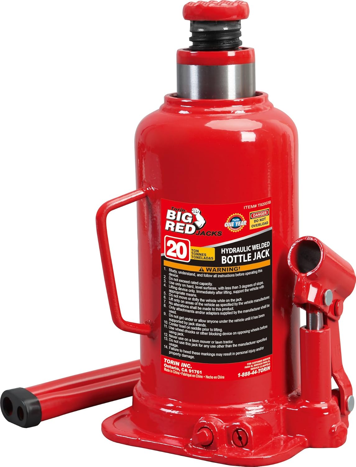 Amazon.com: Torin Big Red Hydraulic Bottle Jack, 20 Ton Capacity: Automotive