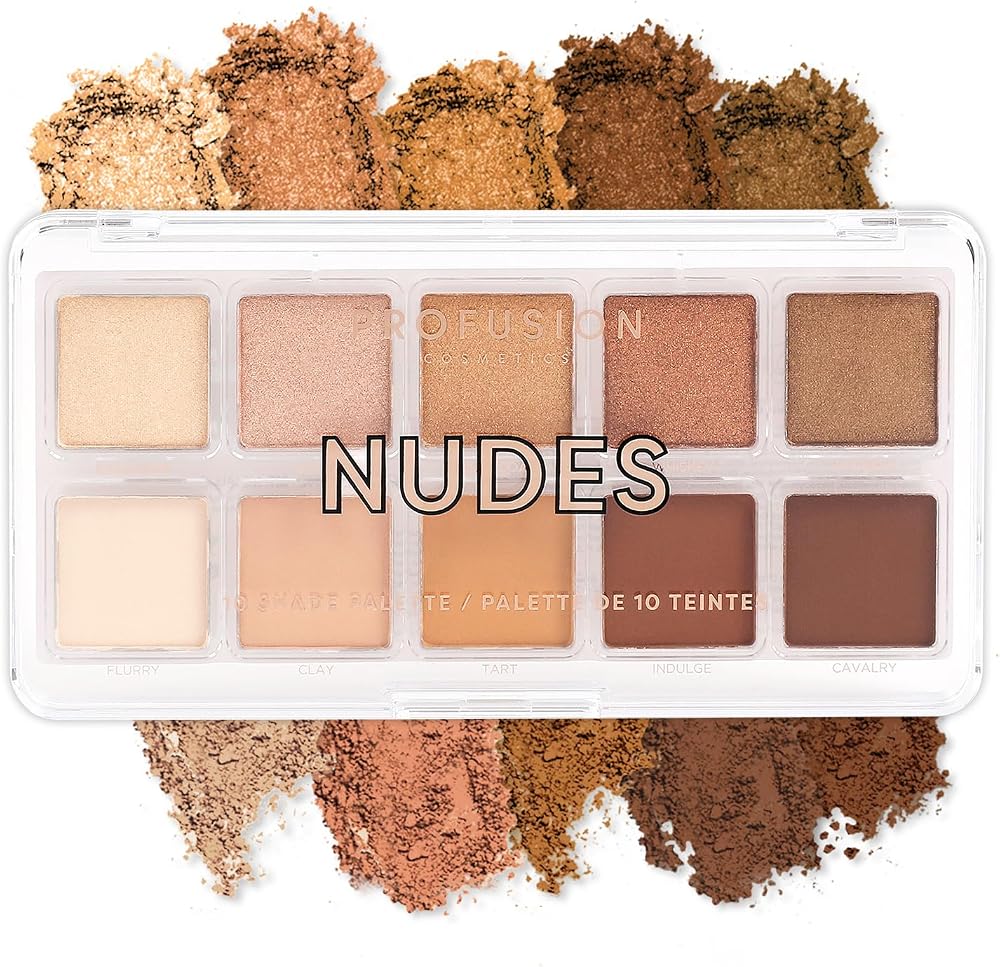 Profusion Cosmetics 10 Shade Nude Eyeshadow Palette - Vegan & Cruelty-Free