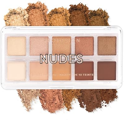 Profusion Cosmetics 10 Shade Nude Eyeshadow Palette - Vegan & Cruelty-Free