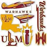 Desert Cactus University of Louisiana Monroe Sticker ULM Warhawksr Vinyl Decals Laptop Water Bottle Car Scrapbook Sheet T2 (Type 2-2)