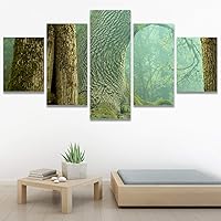 SIGNWIN 5 Panel Canvas Wall Art Modern Art Dramatic Forest Multicolor Photography Romantics Scenic for Home Decorations Ready to Hang - 60