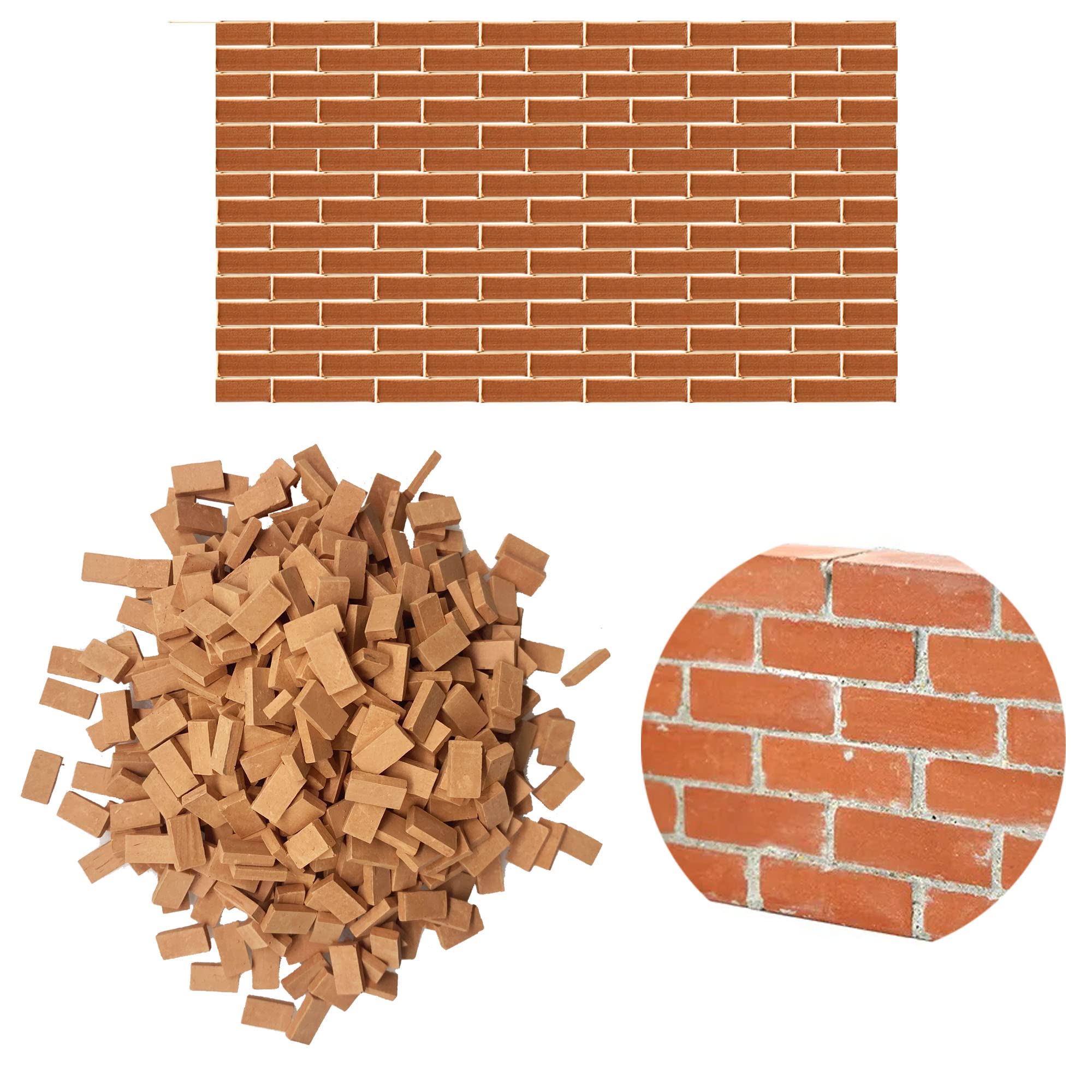 Cayway 420 PCS Mini Bricks, Red Mini Miniature Bricks 1:35 for DIY Fairy Garden Dollhouse Decor, Miniature Landscaping Accessories — image 1