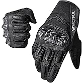 WTACTFUL Goatskin Leather Carbon Knuckle Motorcycle Gloves for Ultimate Protection and Comfort