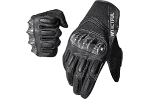 WTACTFUL Goatskin Leather Carbon Knuckle Motorcycle Gloves for Ultimate Protection and Comfort