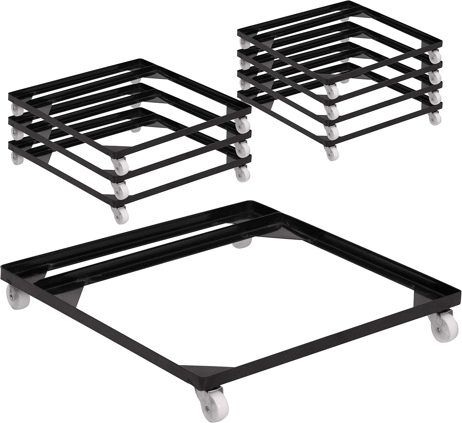 Flash Furniture 8 Pack HERCULES Series Steel Stack Chair and Church Chair Dolly