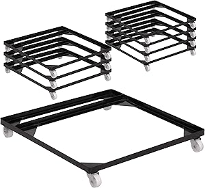 Flash Furniture 8 Pack HERCULES Series Steel Stack Chair and Church Chair Dolly