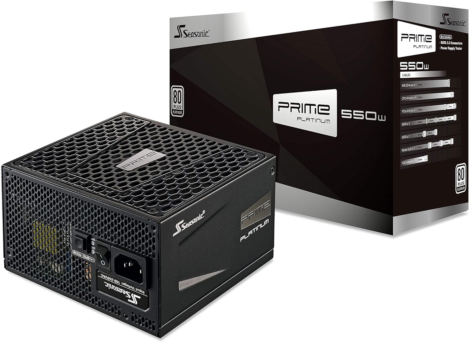 Seasonic Prime Focus Modular 80 Platinum 550 Watt Seasonic Prime 550 Platinum SSR-550PD2 550W 80+ Platinum ATX12V