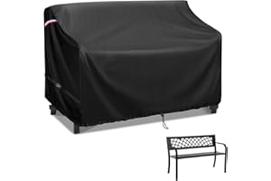 AGUSTONE Augstone 48" Garden Benches Cover for Outdoor Patio Benches with Backrest, 500D 2-Person Seater Chair Park Benches Waterproof Cover-48x23x28in