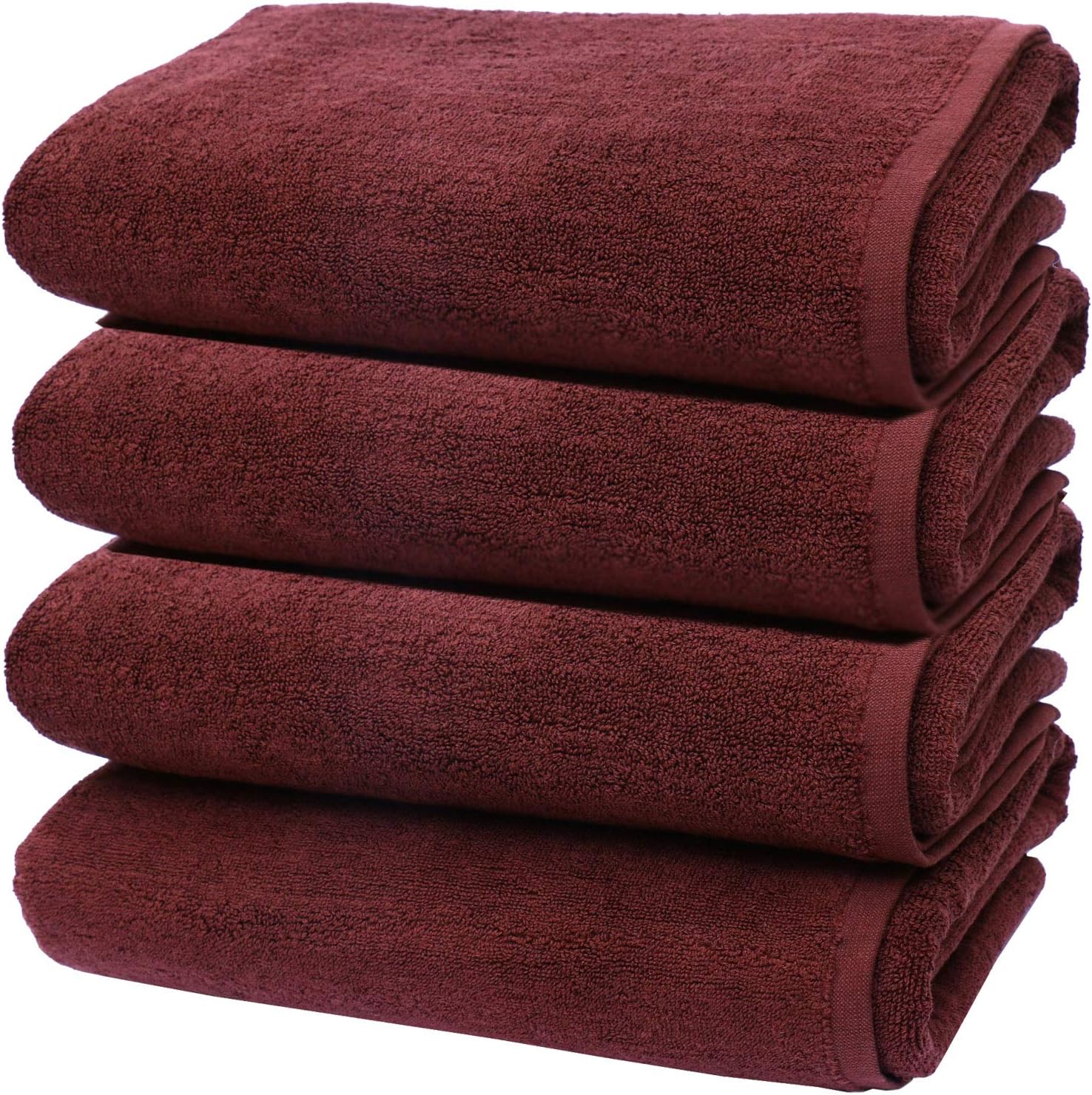 Bath Towels Pack of 4, 600gsm Egyptian Cotton Towel Set, 75 X 145 cm