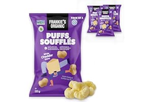 Frankie's Organic White Cheddar Cheese Puffs Snacks - Crunchy, Baked, and Healthy Snack - Gluten-Free, Non-GMO, Sprouted Grai