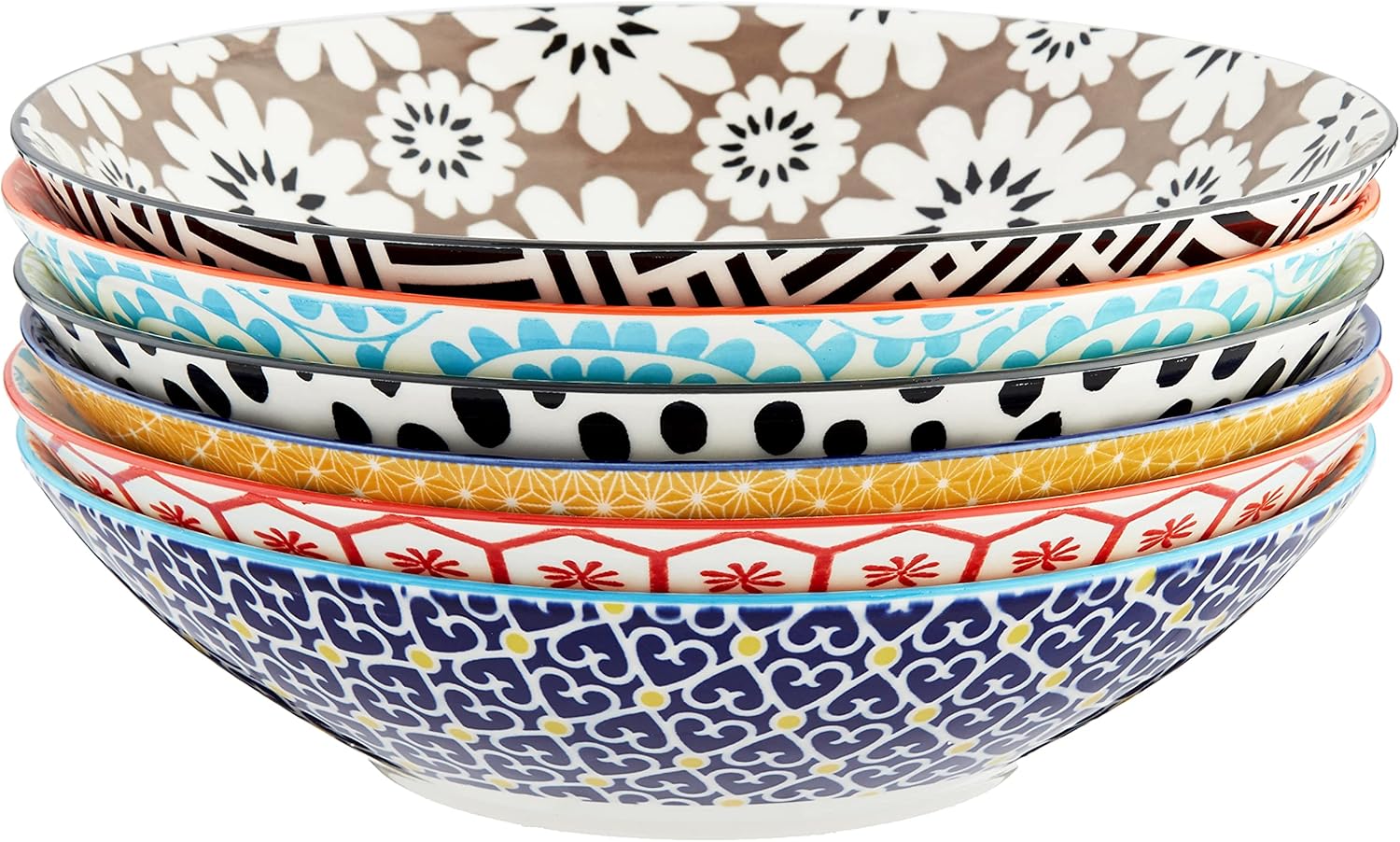 Certified International Chelsea All Purpose Porcelain Bowls, Set of 6, Multicolor: Kitchen & Dining