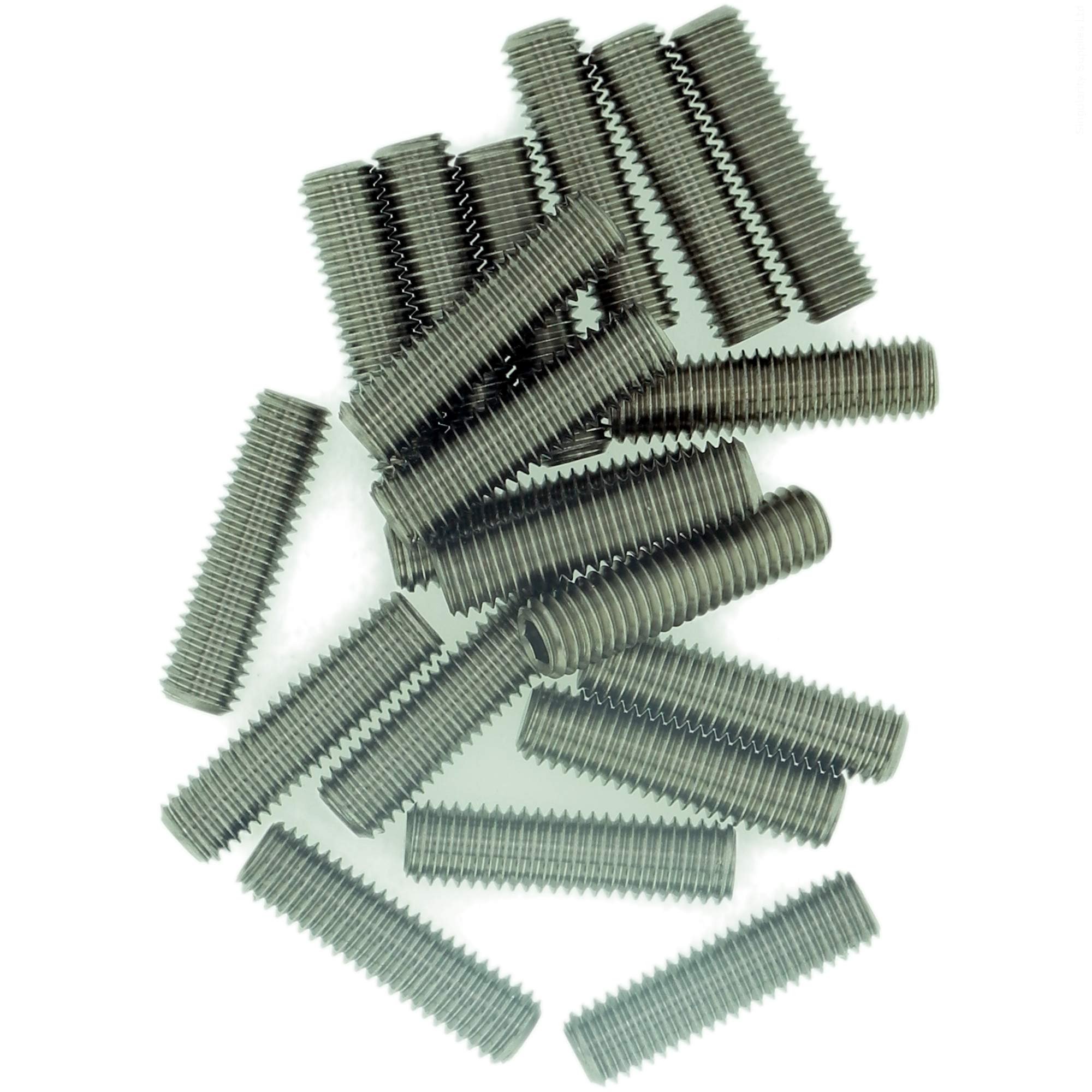 M6 (6mm x 10mm) Hex Socket Grub Screw (Flat Point) - Stainless Steel (A2) (Pack of 20)