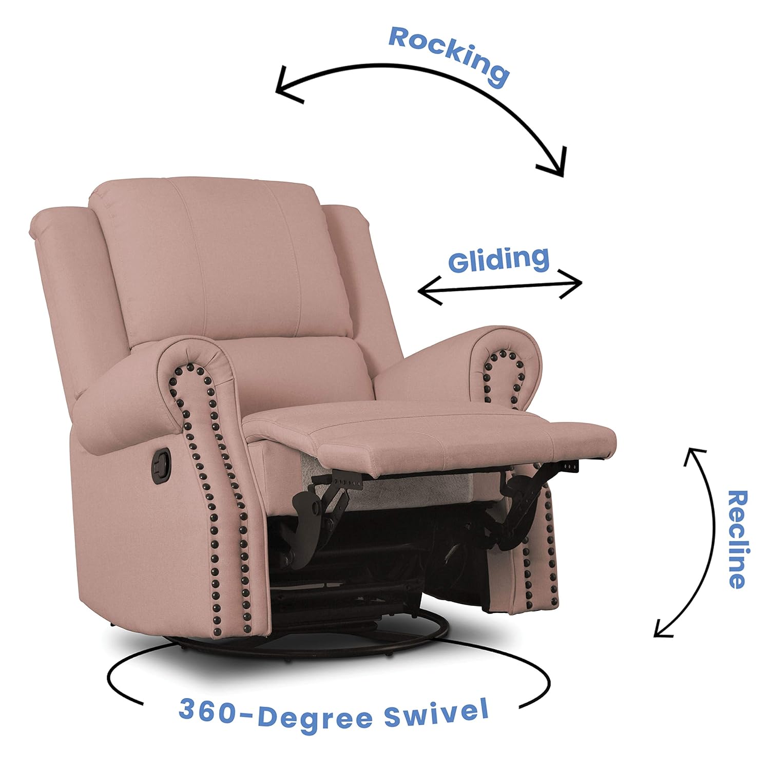 delta children dexter nursery recliner swivel glider chair