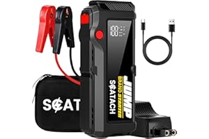 Scatach 019 Car Jump Starter,12V 4000A Portable Jump Starter Battery Pack (up to 10.0L Gasoline and 8.0L Diesel Engine), with QC3.0,Large Display, 3 Modes Flashlight and Jumper Cable Black