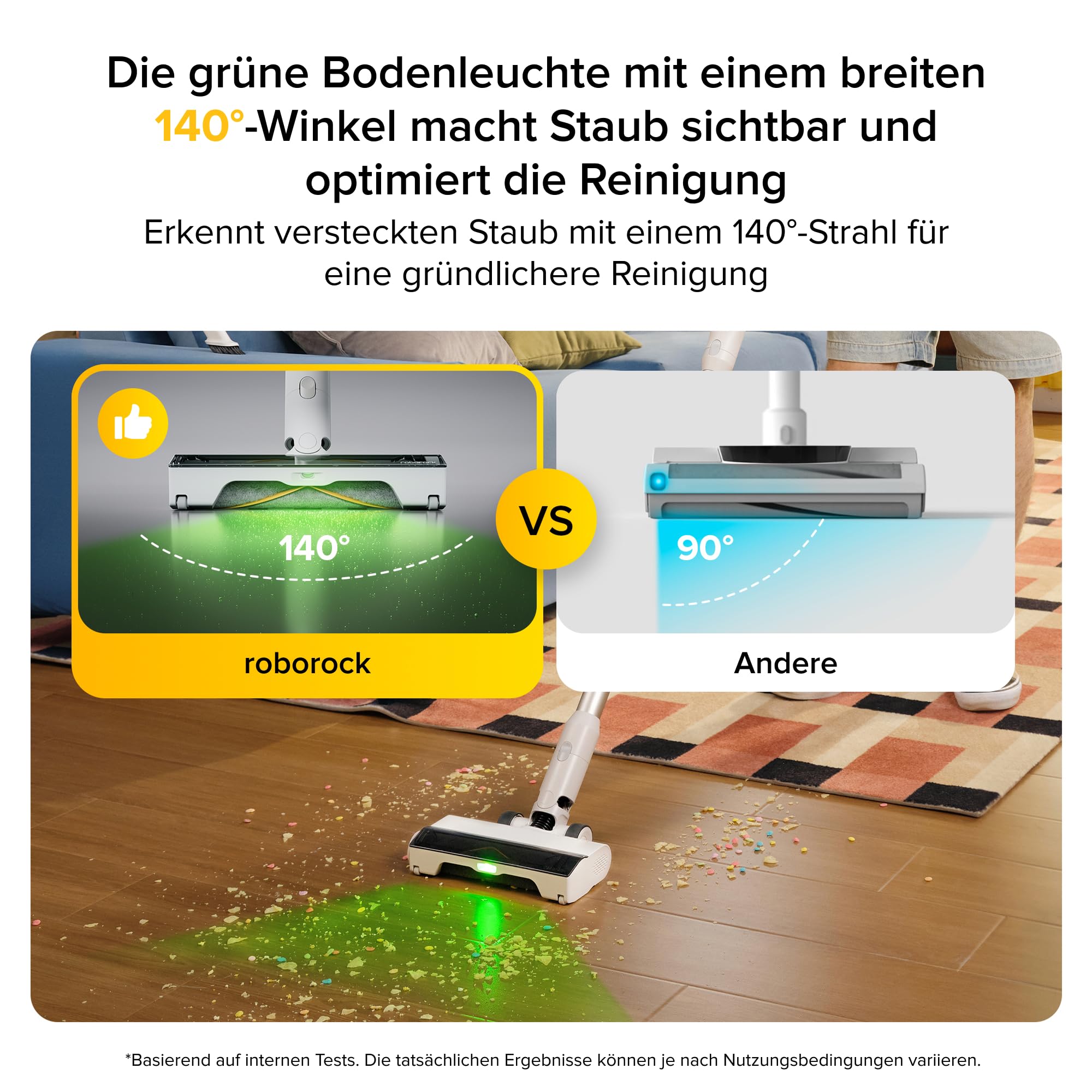 roborock H60 Akku Staubsauger, 27000Pa/300W/60 Min Akkusauger, 90° Flexibles Rohr, Staubsauger Kabellos, stielstaubsauger mit Anti-Tangle Bürste für Teppiche, Hartböden, Tierhaare, Auto 6