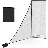 Golf Practice Hitting Net Side Attachment, Indoor Outdoor Chipping/Training | Sports Netting Backyard Driving with Sandbag, Compatible Simulator Enclosure Nets, Helps to Catch Errant Sideways Shots