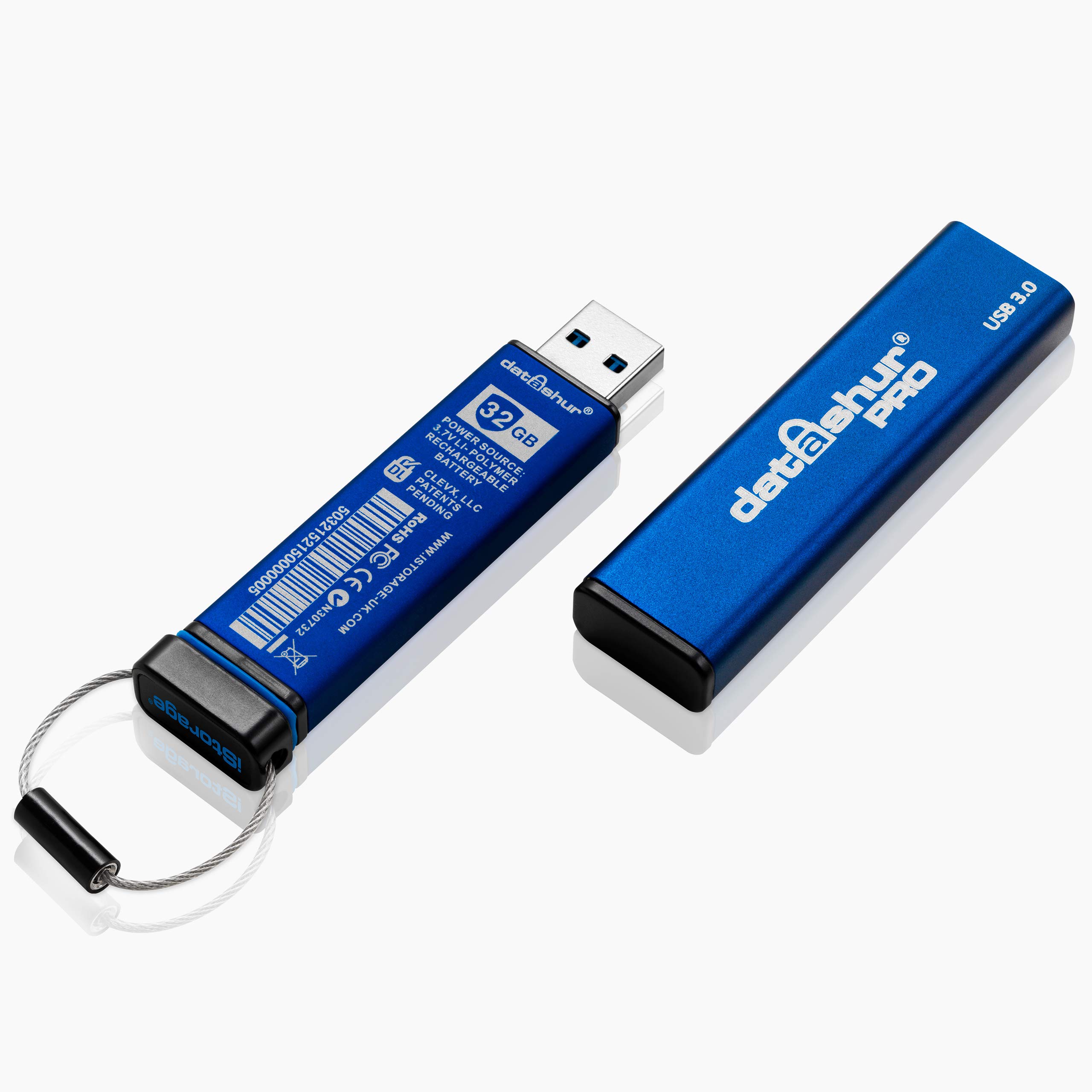 iStorage datAshur PRO 64 GB | Encrypted USB Memory Stick | FIPS 140-2 Level 3 Certified | Password protected | Dust/Water Resistant