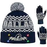 Vintage Classic Skull Cap Beanie LED Hat with Gloves Cuffed Winter Hat Knit Comes Gifts for Men Women Fans