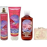 Bath & Body Works Pink Watermelon Blast Trio Gift Set - Fragrance Mist, Body Cream and Body Wash - with a Himalayan Salts Springs Bar Soap - Full Size