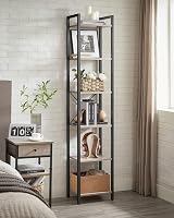 VASAGLE 6-Tier Bookshelf 30 x 40 x 187.5 cm Industrial Heather Greige Ink Black view 5