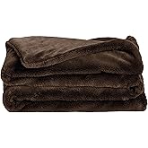 UnHide Lil’ Marsh Faux Fur Blanket - Lightweight, Soft Throw Blanket - Machine Washable - Ideal for Bed, Couch, or Reading Chair- Small (50" x 60") Chocolate Hair