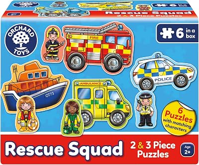 Orchard Toys Rescue Squad Jigsaw Puzzle 6 Pack 2 and 3 Piece Puzzles