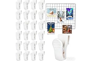 STARRY 25 PCS Grid Wall Accessory Hooks Siding Clips to Hang Things Wall Grid Panel Decore Clips Gridwall Sign Holder for Home, Retail, Retail, Workspace Organization Storage Displays