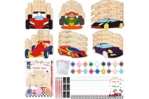 Bafeil 24 Set Race Car Party Favors - Painting Craft Kits with Thank You Cards for Boys Girls Toddler, Racing Cars Themed Bir